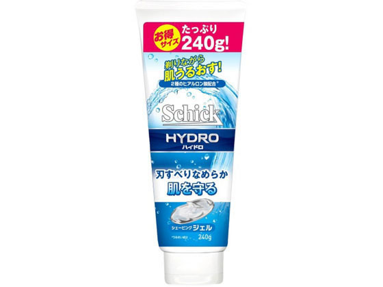 【商品説明】剃る時も肌本来の水分を保ち、しっとりすべすべ肌に。2種類のヒアルロン酸（うるおい成分）配合。独自の処方がヒゲを芯まで柔らかくするので、スムーズにシェービングできます。肌につけた時、ヒゲが見えやすい透明ジェル。シックハイドロ（カミソリ）とのご使用をお勧めします。【仕様】●内容量：240g●成分：水、ポリソルベート20（メチルビニルエーテル／マレイン酸）クロスポリマー、TEA、ポリクオタニウム‐39、グリチルリチン酸2K、セトリモニウムブロミド、EDTA‐2Na、安息香酸Na、ヒアルロン酸ヒドロキシプロピルトリモニウム、加水分解ヒアルロン酸、イソプロパノール、メチルパラベン、プロピルパラベン、香料●生産国：日本【検索用キーワード】シック　シックジャパン　しっくじゃぱん　SchickJapan　ハイドロ　シェービング　ジェル　シェービング剤　男性化粧品　1本　240g　240グラム　男性用　メンズ用　紳士用　ひげ剃り　ひげそり　髭剃り　スキンケア用品　シェービング用品　剃刀　かみそり　カミソリ　hydro　スキンケア　シェービング　m_off_3　X325TZWヒアルロン酸（2種のヒアルロン酸）を配合し、しっとりすべすべ肌に。