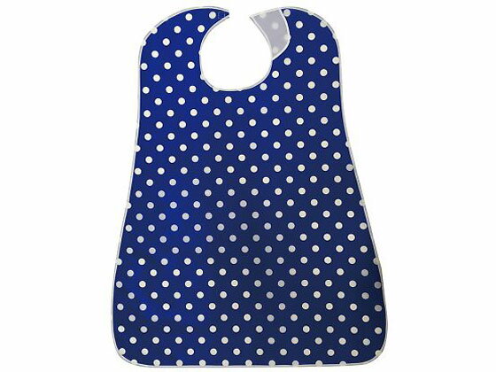 【お取り寄せ】亀屋 防水食事用エプロン ドットブルー SE-68DB 食事エプロン 食事ケア 介護 衛生材料