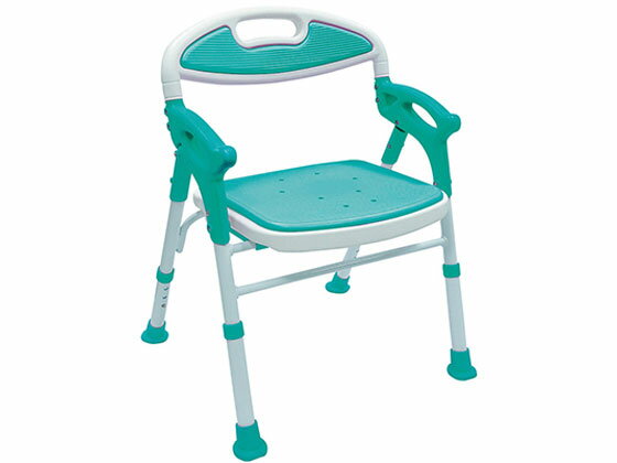 【お取り寄せ】島製作所 折りたたみシャワーチェアー 楽湯 ライトグリーン 7550ST シャワー椅子 清拭 入浴 介護 衛生材料