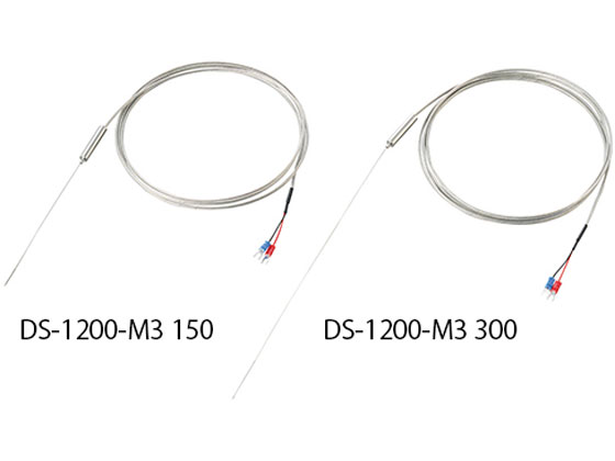 【仕様】●型番：DS−1200−M3100●シース部サイズ（mm）：Φ0．5×100●タイプ：リード線有り●材質：シース部／ステンレス（SUS316）、リード線／ニッケルメッキ・テフロン（R）被覆●温度範囲：−50〜＋650℃●リード線長：2m●生産国：大韓民国【検索用キーワード】DS−1200−M3100　3−8922−02シース部が細く、小さな隙間でも使用できます。