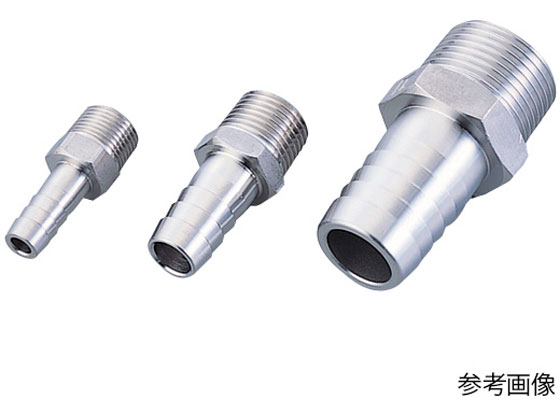 【お取り寄せ】アズワン 六角ホースニップル(ステンレス製) 3 8PT-10.5 継手 アダプター 配管材