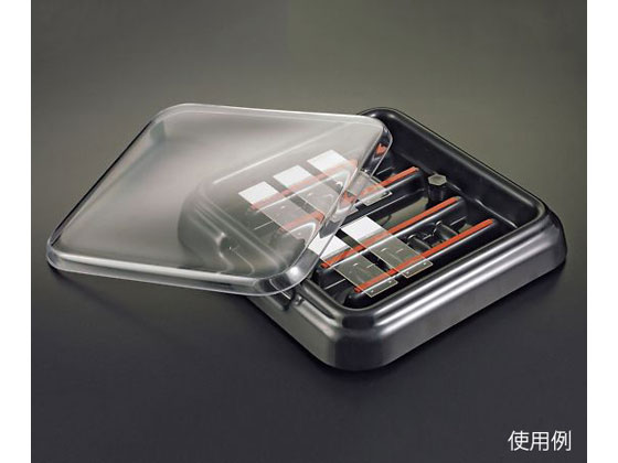 Simport 染色トレー StainTray(TM)クリアカバー付(小) M918-1 スライドグラス カバーグラス 顕微鏡用部品 検査 分析機器