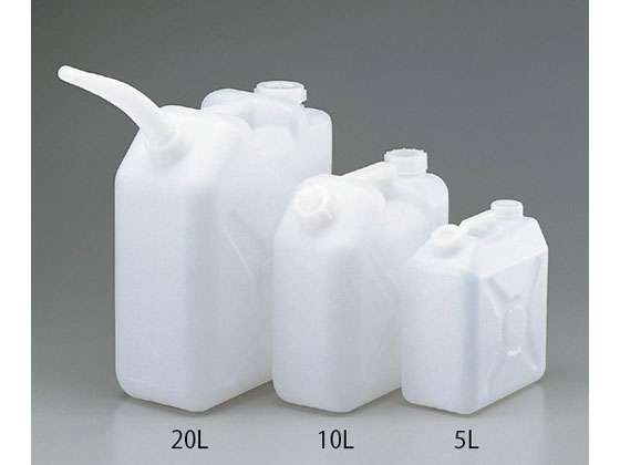 【お取り寄せ】アズワン 角型瓶(ノズル付 HDPE製)5L ポリタンク 扁平缶 バッグインコンテナ 樹脂容器 計量器