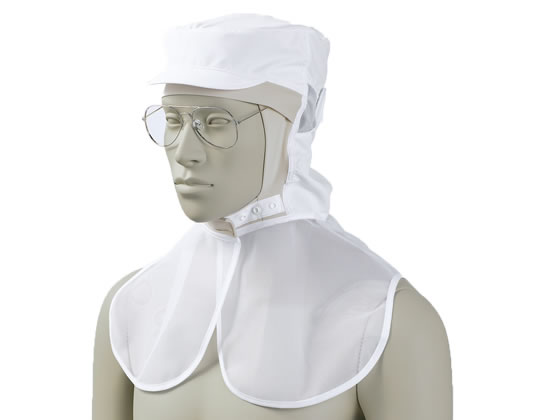 【お取り寄せ】住商モンブラン 頭巾帽子 白×ベージュ LL 9-1059 衛生キャップ 食品白衣 食品工場用ユニフォーム ユニフォーム