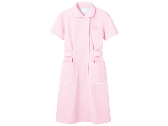 住商モンブラン 期間限定特価 半袖ナースワンピース ピンク 白 L 73 1434