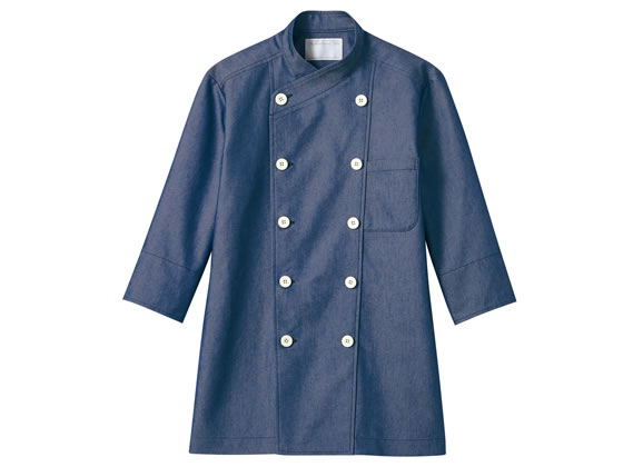 【お取り寄せ】住商モンブラン 7分袖コックコート ネイビー L 6-1101 厨房 調理服 飲食店ユニフォーム ユニフォーム