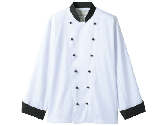 【お取り寄せ】住商モンブラン 長袖コックコート 白×黒 S 6-715 厨房 調理服 飲食店ユニフォーム ユニフォーム
