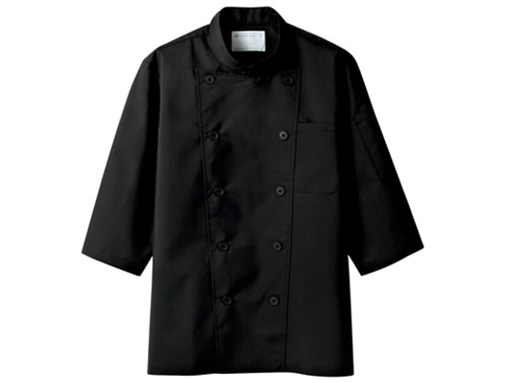 【お取り寄せ】住商モンブラン 7分袖コックコート 黒 M 6-837 厨房 調理服 飲食店ユニフォーム ユニフ..