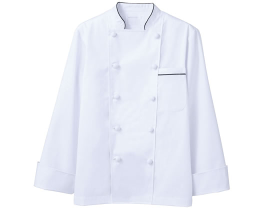 【お取り寄せ】住商モンブラン 長袖コックコート 白×黒 3L 6-913 厨房 調理服 飲食店ユニフォーム ユニフォーム