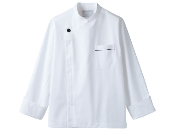【お取り寄せ】住商モンブラン 長袖コックコート 白×黒 LL 6-941 厨房 調理服 飲食店ユニフォーム ユニフォーム