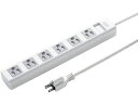 【お取り寄せ】サンワサプライ シャッタータップ 3P 6個口 5m TAP-SH3650MG3P 3ピンタイプ 5m以上 OAタップ 延長コード 配線