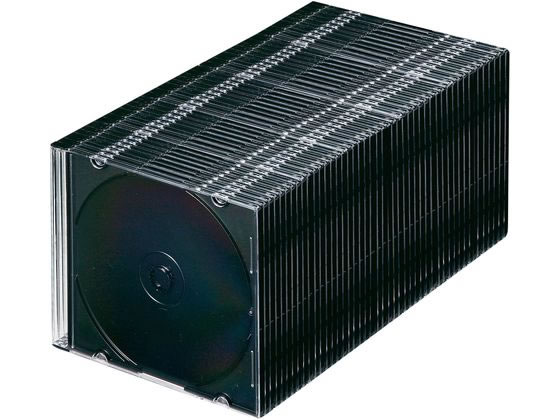 【お取り寄せ】サンワサプライ Blu-ray・DVD・CDケース スリムタイプ ブラック 50枚セット CD用ケース DVD用プラケース メディアケース 記録メディア テープ