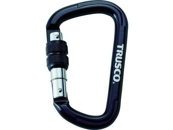 TRUSCO ネジロック付カラビナ 線径10.5 110 ブラック 墜落制止用器具 安全保護具 作業
