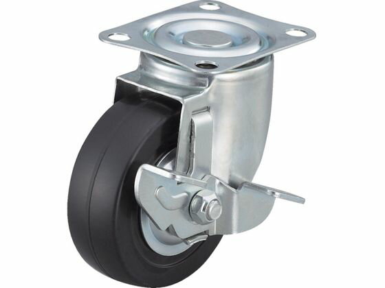 【お取り寄せ】ワコー エアーキャスター(自在車ストッパー付) 100mm ゴム車 ALG-100-RHDS