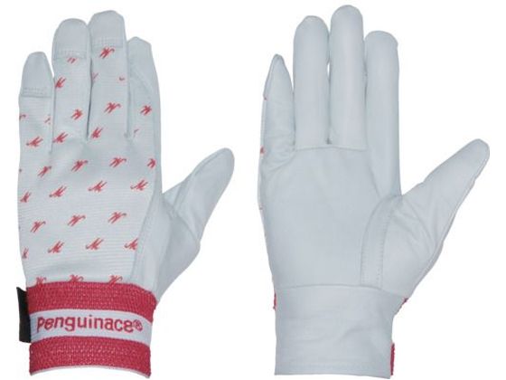 【お取り寄せ】ペンギンエース 国産クレスト甲メリ・サイズプリント 白(M) TH-545 牛革手袋 革手袋 合..