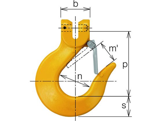 【お取り寄せ】チェンスリング カナグ部材(ピンタイプ) スリングフックVSL 荷重3.2t
