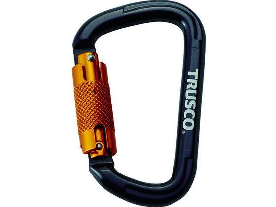 【お取り寄せ】TRUSCO スライドロック付カラビナ 線径10.5mm×110mm ブラック 墜落制止用器具 安全保護具 作業