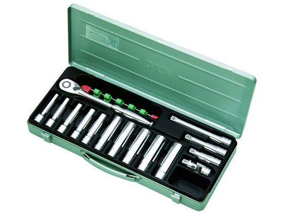 【お取り寄せ】KTC 12.7sq.ディープソケットレンチセット[15点] TB4L10X ソケット ソケットレンチ 作業用品 工具
