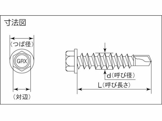 【お取り寄せ】MIYAGAWA ステン板対応ドリルねじ六角 GRX 6×45 6本入 GHX6345-PC1 ...