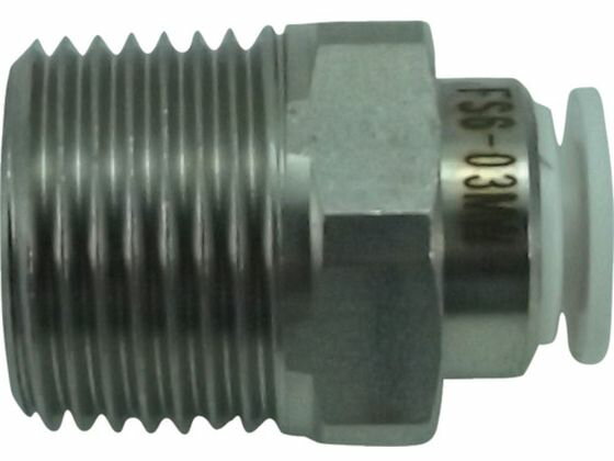 Air Tools - 【お取り寄せ】チヨダ ファイブSUSメイルコネクタ 白 6mm・R3／8 FS6-03MW 汎用管継手 コンプレッサー 空圧機器 ホース 生産加工用品 作業用品 工具