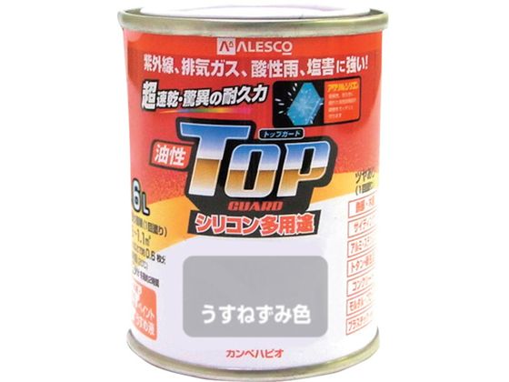 【お取り寄せ】KANSAI カンペ 油性トップガード1.6Lうすねずみ色 塗料 塗装 養生 内装 土木 建築資材