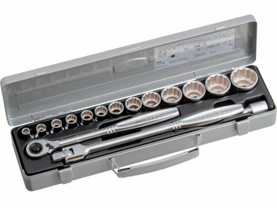 【お取り寄せ】TONE ソケットレンチセット 12角タイプ 差込角12.7mm 16点セット 770M ソケット ソケットレンチ 作業用品 工具