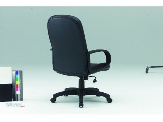 【お取り寄せ】TRUSCO オフィスチェア レザー張り 黒 T5563 [3]