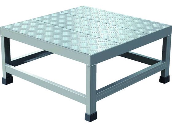 【お取り寄せ】TRUSCO アルミ製溶接一体構造型作業台 縞板タイプ 一段(完成品) W600×D600×H300 WTDBC-6630 作業台 実験台 研究室設備
