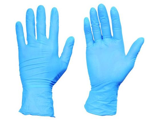 【お取り寄せ】TRUSCO 使い捨てニトリル手袋TGワーク 0.10 粉無青S 100枚 ニトリルゴム 粉なし 使い捨て手袋 作業用手袋