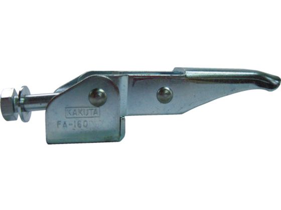 【仕様】●型番：KC-FA160●製品刻印：No．FA160●本体全長（mm）：154●引圧力（kN）：3．0●ストローク（mm）：40●ボルト調整量（mm）：12●フック型（引っぱり型）●フランジベース●ボルト調整量：12mm●スチール（SS400）●KC−FA160−2Sにはアタッチメントは付属していません。【備考】※メーカーの都合により、パッケージ・仕様等は予告なく変更になる場合がございます。【検索用キーワード】角田引きクランプNo．FA160　カクタヒキクランプNo．FA160　角田クランプ　KCFA160　手作業工具　クランプバイス　トグルクランプ　トグルクランプ引き型　4562127182848　1202863　角田　引きクランプ　No．FA160　KC−FA160　X913CZ