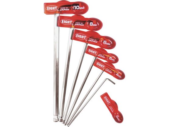 Wrenches - 【お取り寄せ】エイト T型 六角棒スパナ テーパーヘッド 分離可能樹脂ハンドル WHH-S6TL 六角棒レンチ ドライバー 作業用品 工具