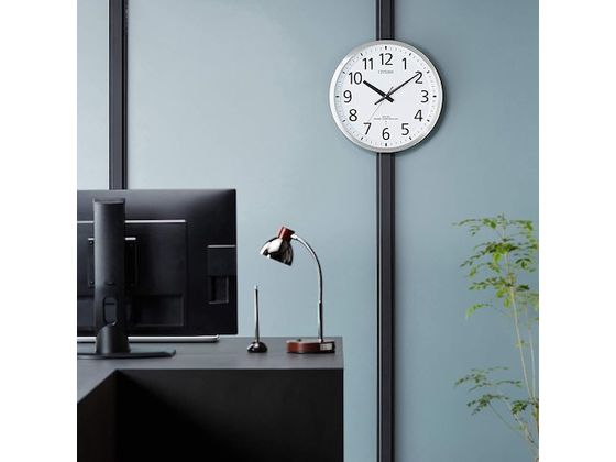 【お取り寄せ】シチズン 電波 掛時計 連続秒針 シルバー φ450×56 [2]