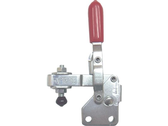【仕様】●型番：KC-HV151B●製品刻印：HV151B●全長（mm）：89●締圧力（kN）：0．45●付属ボルト径：M4×28（ナイロン被ボルト）●クランプアーム移動角度（°）：105●ハンドル操作角度（°）：60●取付ピッチ（mm）：15．9●全高（mm）：89●摘要：△●締圧力（kn）：0．45●下方押え型●ハンドル縦型●ストレートベース●スチール（SPCC）●M4×28ナイロン被ボルト●ナット2個●座金2枚●−2Sは六角SUSボルトです。●表記の締圧力は目安です。●締圧力はクランプアームの先端へ行くほど弱くなります。●衝撃や振動、内圧は、破損の原因になりますのでご注意ください。●手を挟まないように注意してください。【備考】※メーカーの都合により、パッケージ・仕様等は予告なく変更になる場合がございます。【検索用キーワード】角田ハンドル立型トグルクランプNo．HV151B　カクタハンドルタテガタトグルクランプNo．HV151B　角田クランプ　KCHV151B　手作業工具　クランプバイス　トグルクランプ　トグルクランプ下方押え型　4571133241647　8086873　角田　ハンドル立型トグルクランプ　No．HV151B　KC−HV151B　X580DG