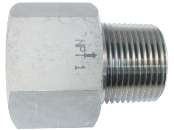 【お取り寄せ】ASOH ステンレス製 変換内外ソケット 外NPT1×内PT1 NF-8488 継手 アダプター 配管材
