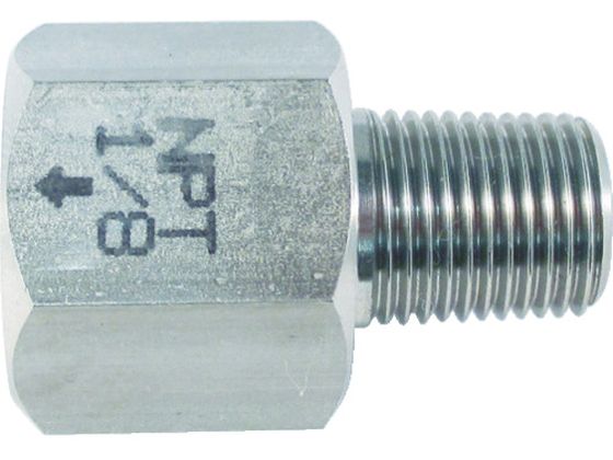 【お取り寄せ】ASOH ステンレス製 変換内外ソケット 外M6(P1.0)×内PT1／8 NF-8611 継手 アダプター 配管材