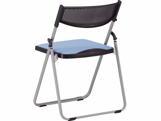 【お取り寄せ】TOKIO アルミパイプ椅子 座面パッド付折りたたみ ライトブルー 折りたたみイス パイプ椅..