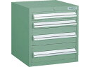 【お取り寄せ】TRUSCO LVR型キャビネット 392×412×H420 引出4段 緑