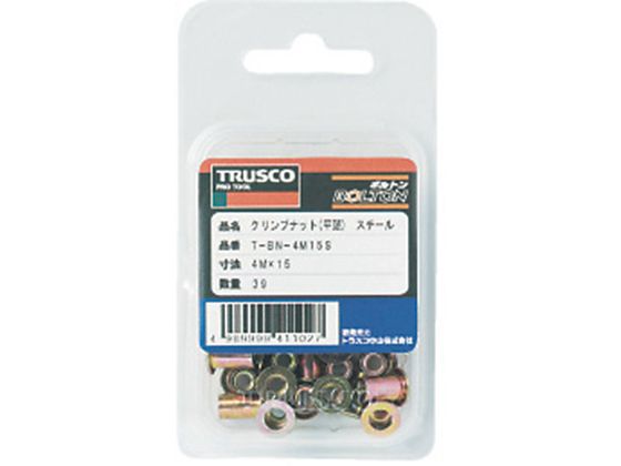 【お取り寄せ】TRUSCO クリンプナット平頭スチール 板厚2.5 M10×1.5 (16個) T-BN-1...