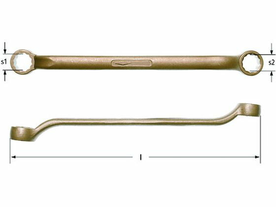 【お取り寄せ】Ampcoスイス 防爆ダブルボックスエンドレンチ19×21mm AC1921B レンチ スパナ 防爆 絶縁工具 作業用品 工具