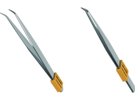 JET PRICEの【お取り寄せ】TRUSCO ステンレス製ピンセット 開閉キャップ付 AA先曲125 TSPC-26 ピンセット はんだ 静電気対策用品 生産加工用品 作業用品 工具｜アングル2