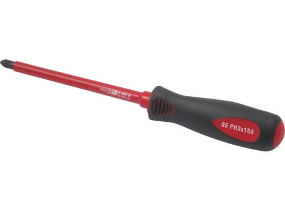 【お取り寄せ】Tech-EV 絶縁工具 スクリュードライバー +3 ×150mm OLC636230A 絶縁ドライバー 空調 電設資材 作業用品 工具