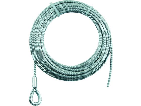 【お取り寄せ】TRUSCO 手動ウインチ用ワイヤー8×40M用(シンブル入りロック加工) ウインチ  ...