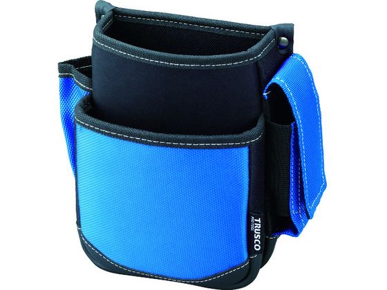 【お取り寄せ】TRUSCO 腰袋 2段 携帯電話ホルダー付き ブルー TWP2-BL 腰袋 工具差し 携帯ケース 安全保護具 作業