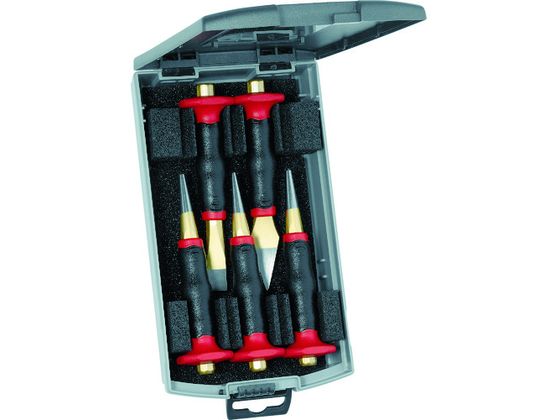 【お取り寄せ】RENNSTEIG ハンドガード付チゼル5点セット プラスチックボックス 421-102-0 バール タガ..