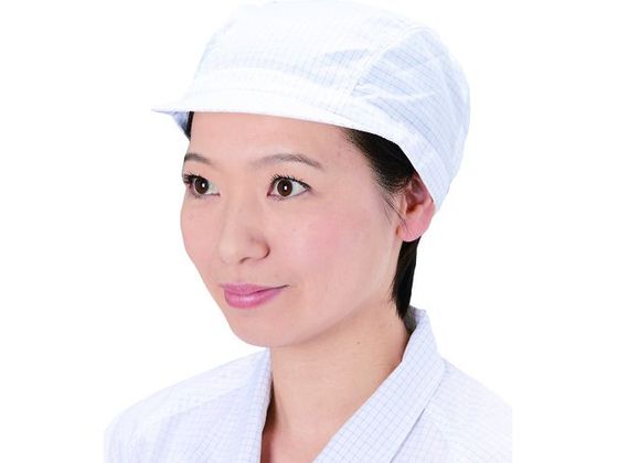 【お取り寄せ】TRUSCO 制電子グリッド仕様キャップ 浅型 ホワイト フリーサイズ バッグ キャップ 安全..