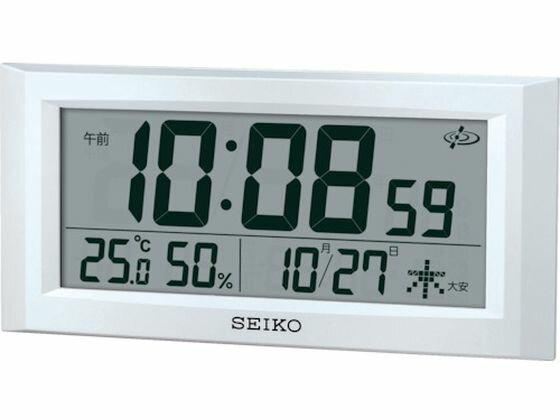 【お取り寄せ】SEIKO 衛星電波時計 GP502W 置き型タイプ 時計 温湿度計 家電
