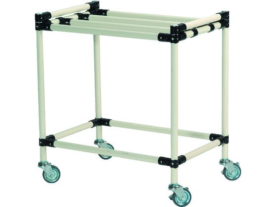 【お取り寄せ】スペーシア コンテナケース台車 SPSーCー14B アイボリー SPS-C-14B 支柱 クランプ 機構..