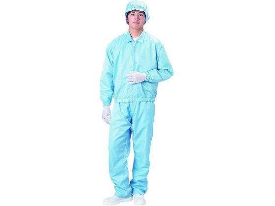 【お取り寄せ】ブラストン ジャケット(衿付)-青-M BSC-41001-B-M クリーンウェア クリーン対策 静電気対策