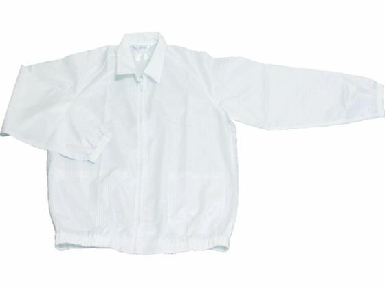 【お取り寄せ】ブラストン ジャケット(衿付)-白-L BSC-41001-W-L クリーンウェア クリーン対策 静電気対策