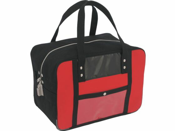 【お取り寄せ】SANEI 帆布メール用ボストンMマチ広 SED-1錠付 赤 BTMDE-SED-02 ツールバッグ 工具箱 作..